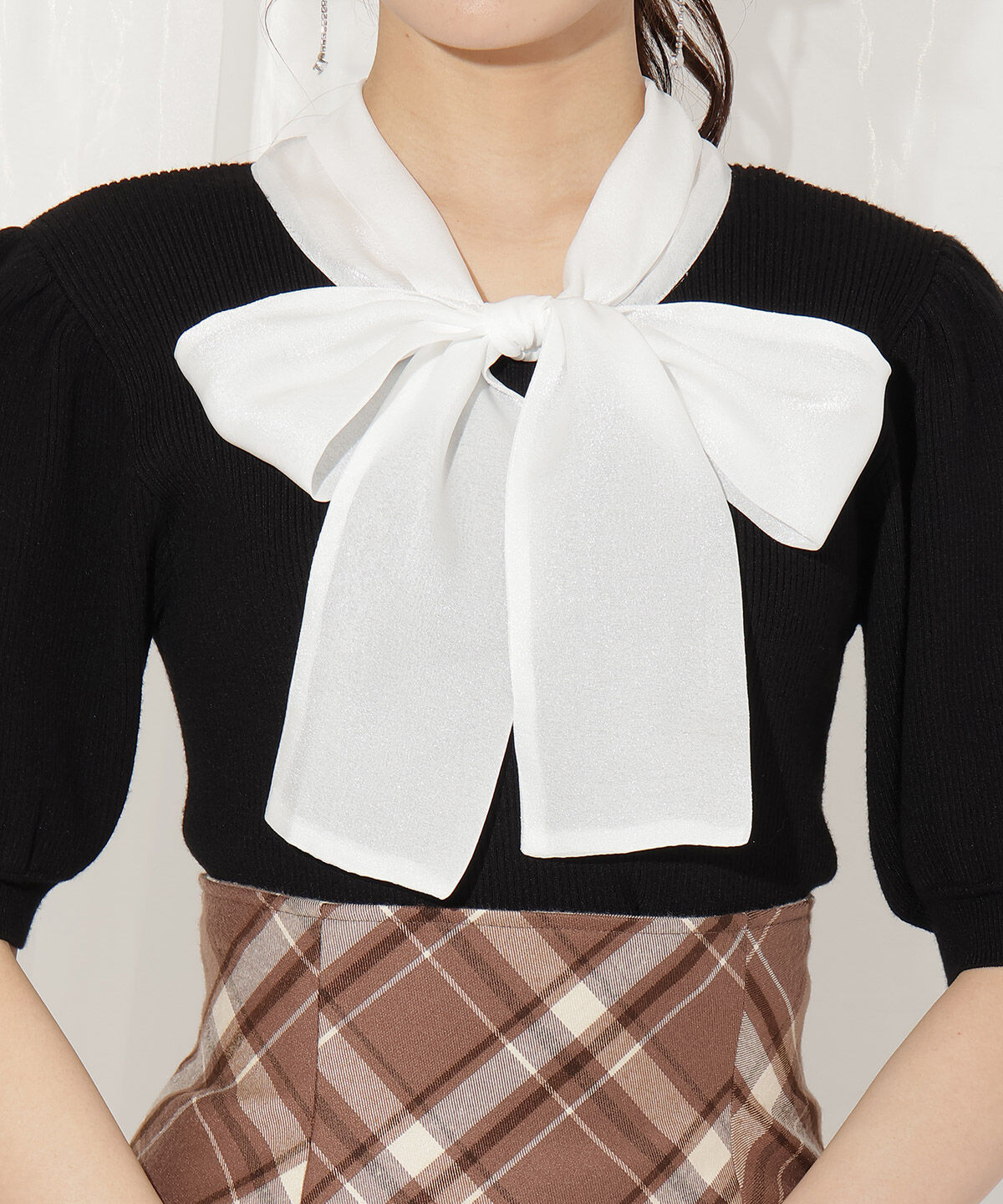 WILLSELECTION「シアーリボンパフニット」|ニット・セーター|