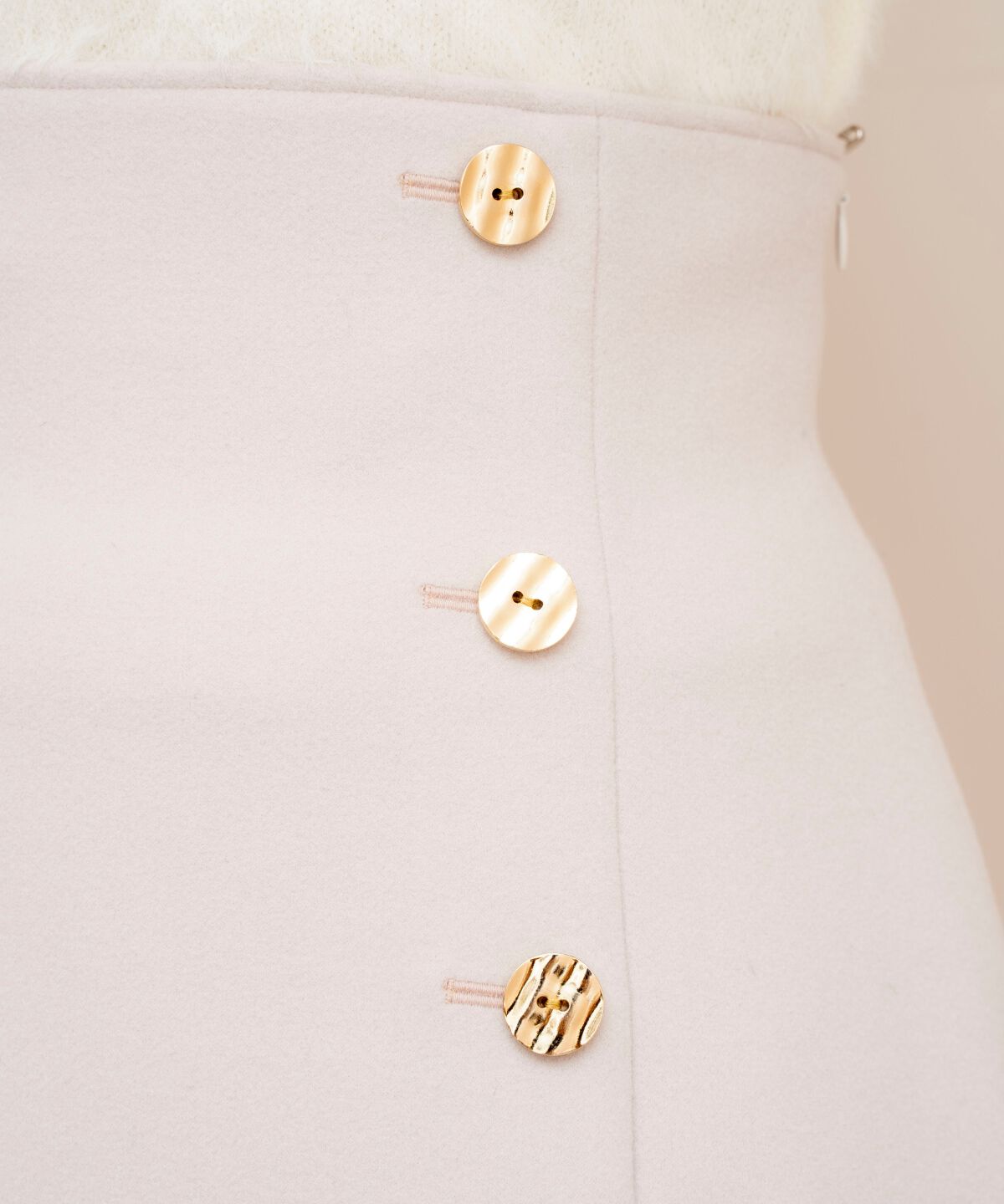 WILLSELECTION「ゴールドボタンアシメミニスカート」|台形|