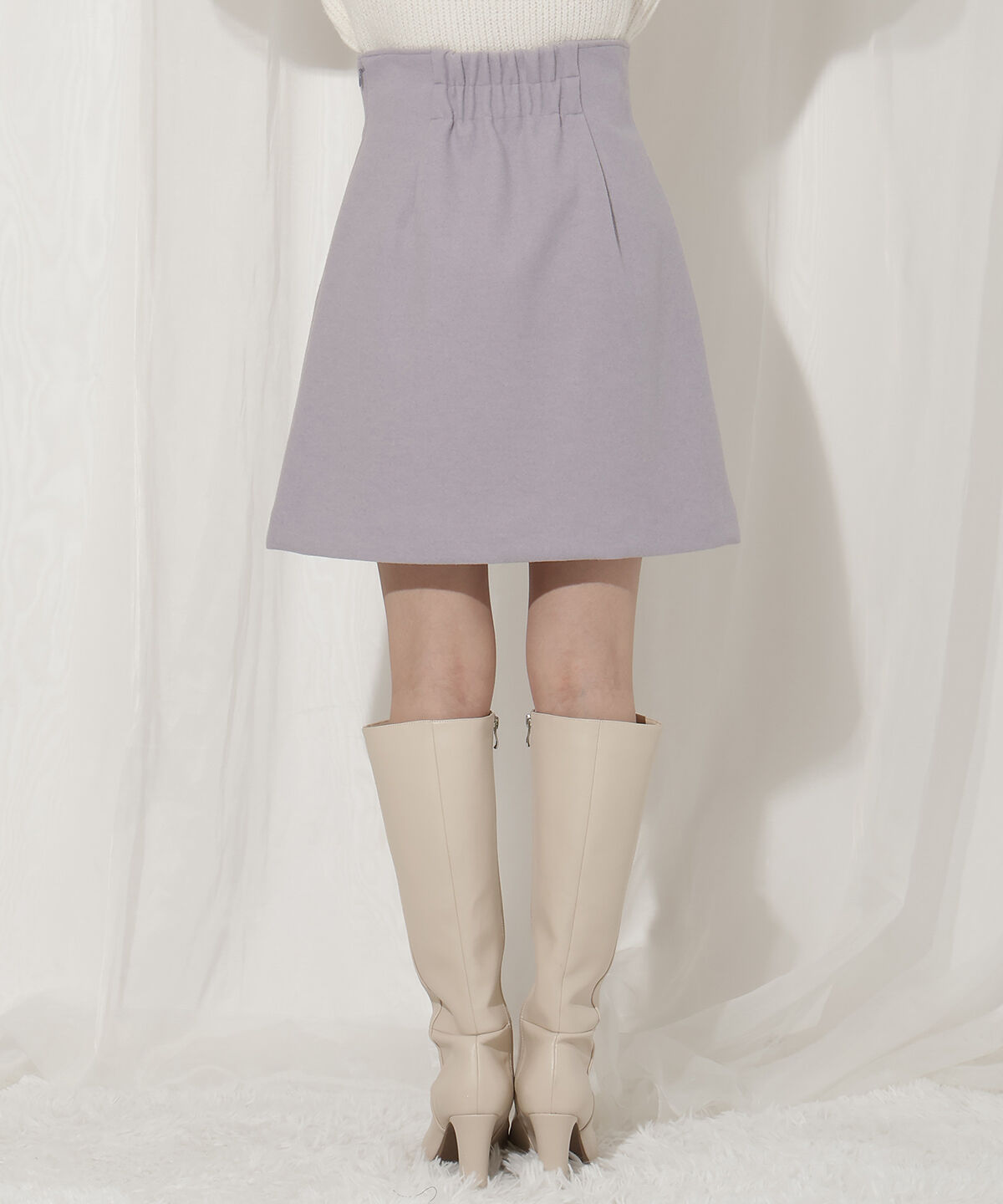 WILLSELECTION「ゴールドボタンアシメミニスカート」|台形|