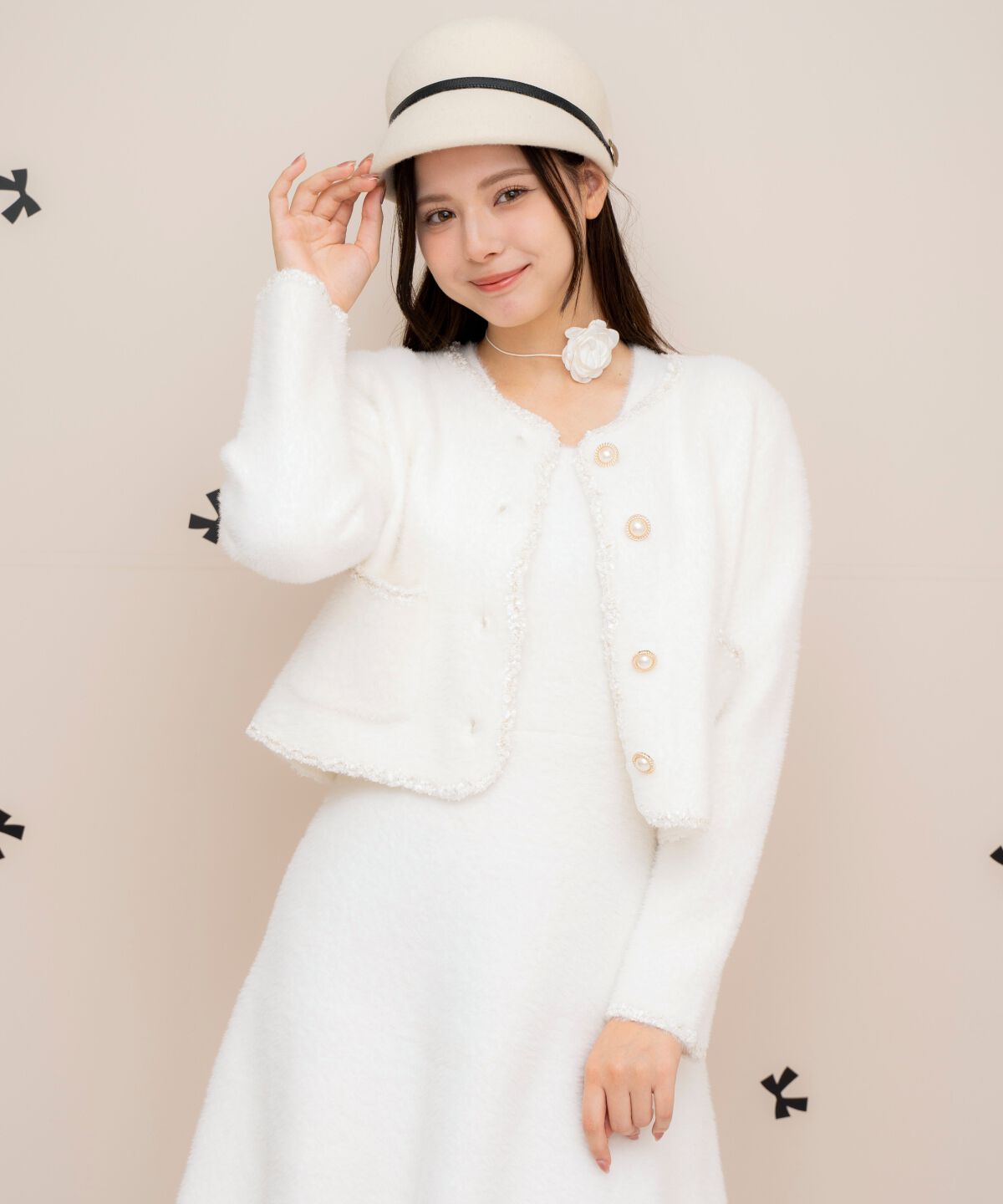 WILLSELECTION「ブレード付きフェザーヤーンジャケット&times;ワンピース」|ワンピース|