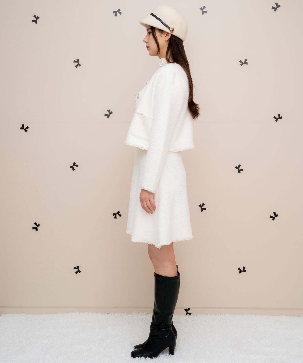 WILLSELECTION「ブレード付きフェザーヤーンジャケット&times;ワンピース」|ワンピース|