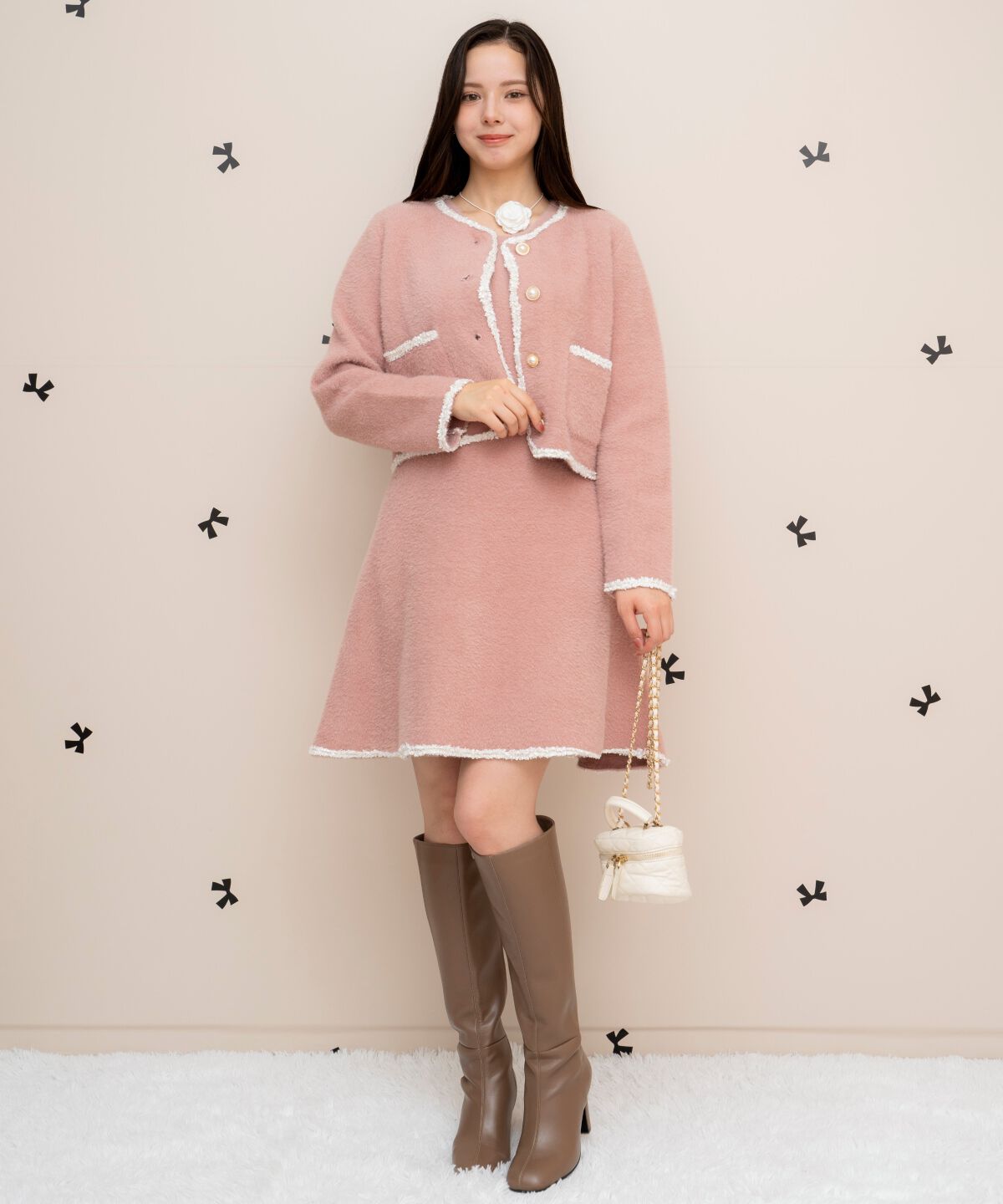 WILLSELECTION「ブレード付きフェザーヤーンジャケット&times;ワンピース」|ワンピース|