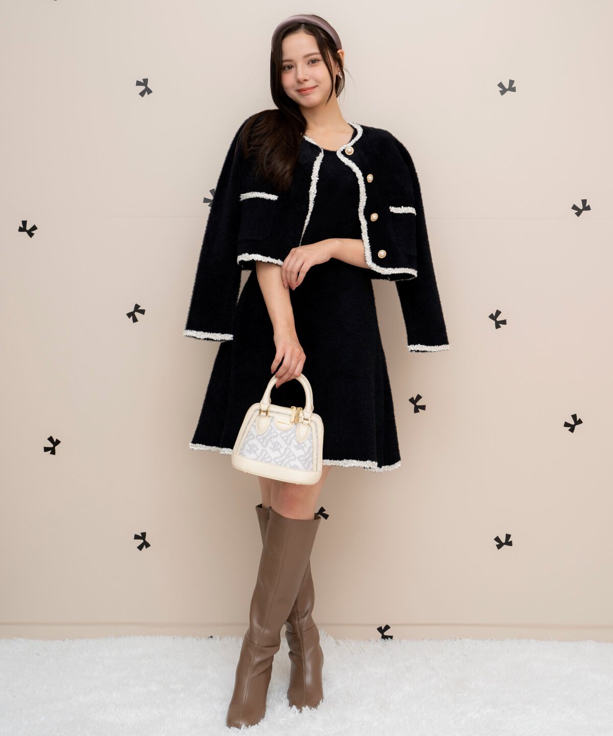 WILLSELECTION「ブレード付きフェザーヤーンジャケット&times;ワンピース」|ワンピース|