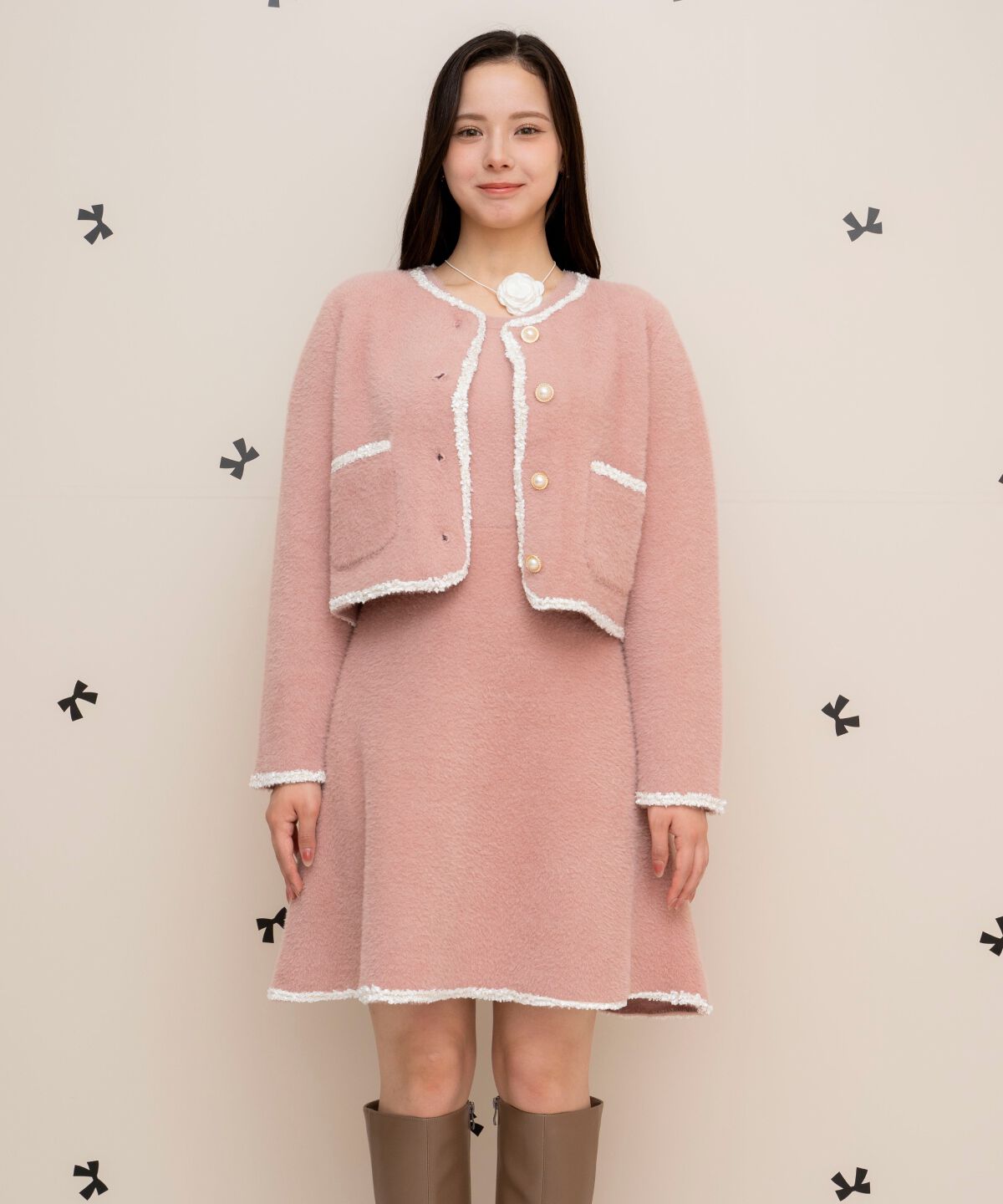 WILLSELECTION「ブレード付きフェザーヤーンジャケット&times;ワンピース」|ワンピース|