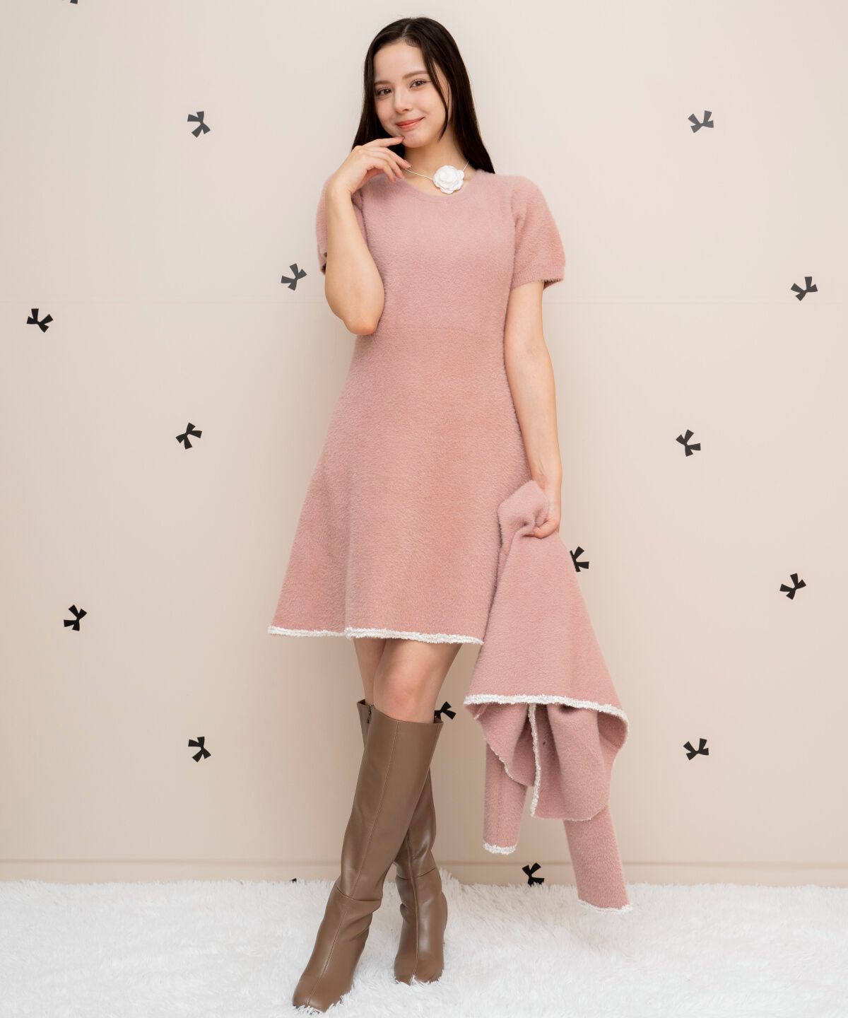 WILLSELECTION「ブレード付きフェザーヤーンジャケット&times;ワンピース」|ワンピース|