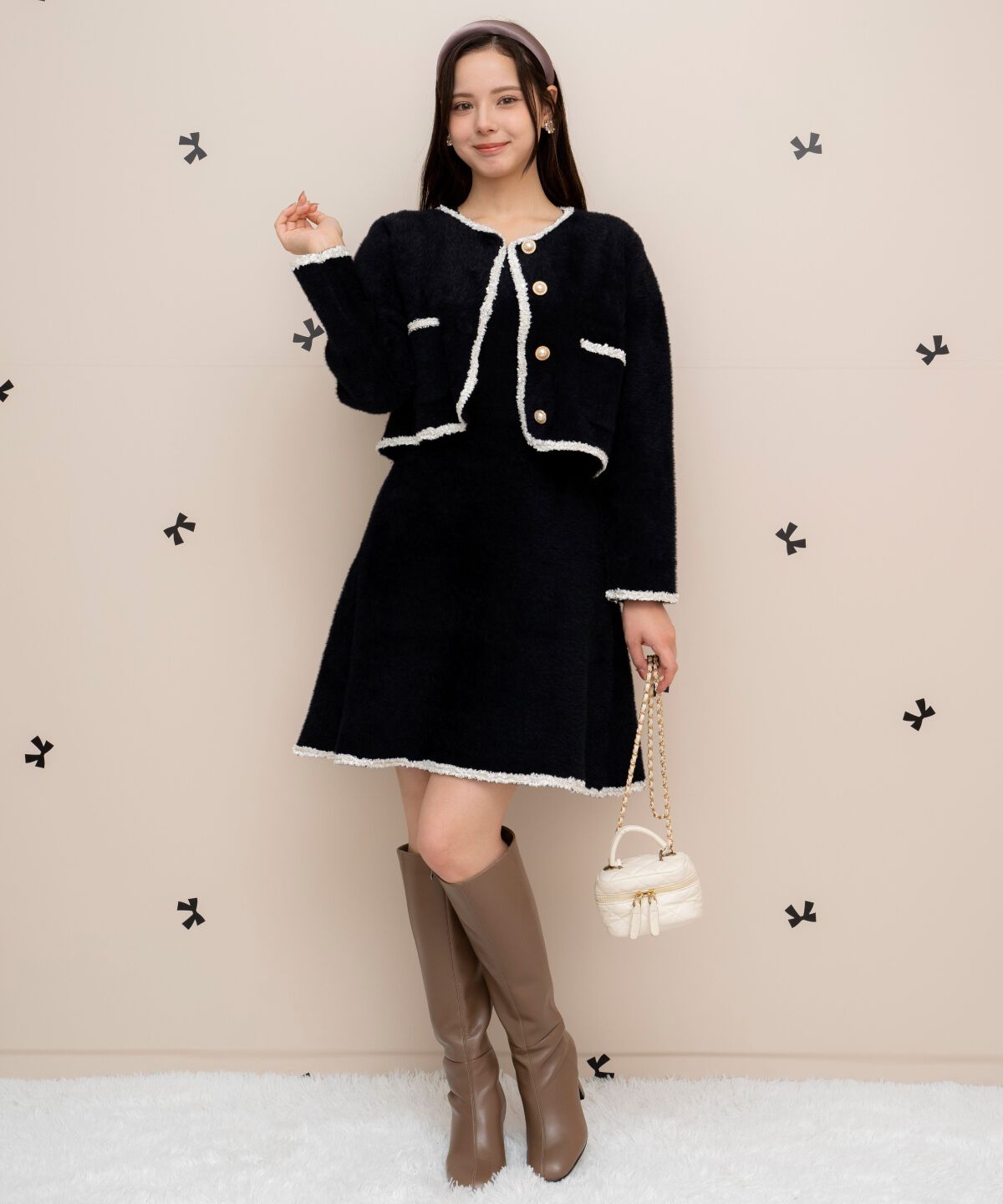 WILLSELECTION「ブレード付きフェザーヤーンジャケット&times;ワンピース」|ワンピース|