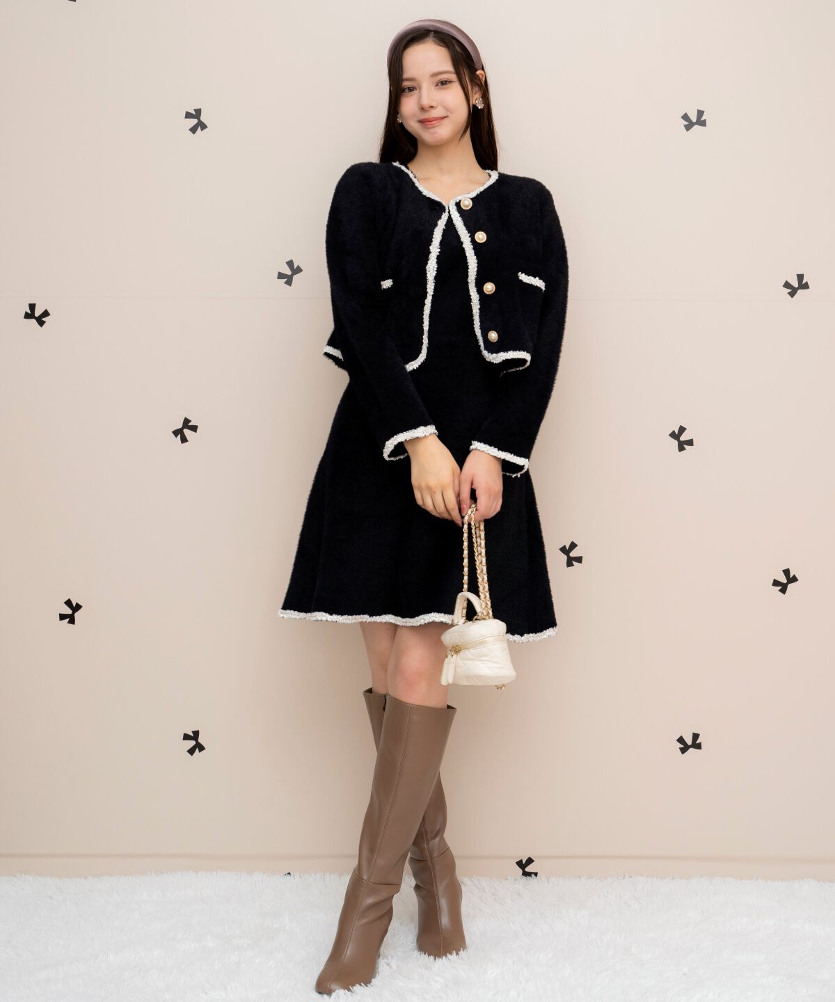 WILLSELECTION「ブレード付きフェザーヤーンジャケット&times;ワンピース」|ワンピース|