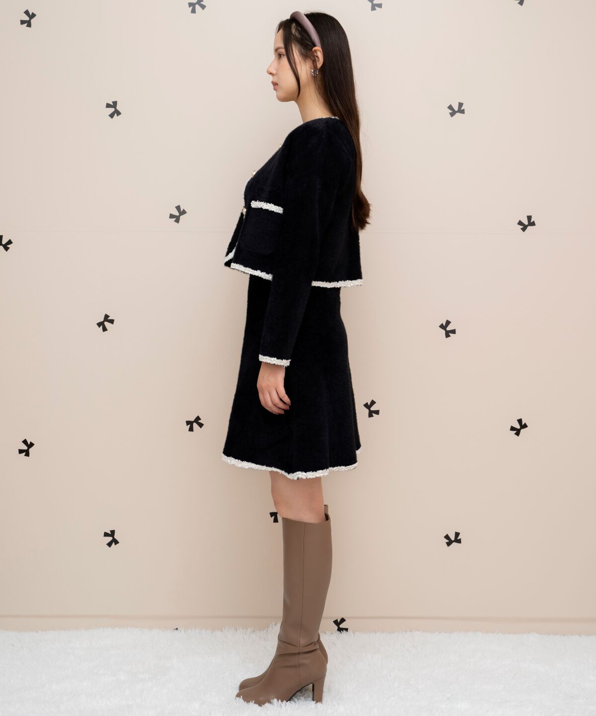 WILLSELECTION「ブレード付きフェザーヤーンジャケット&times;ワンピース」|ワンピース|