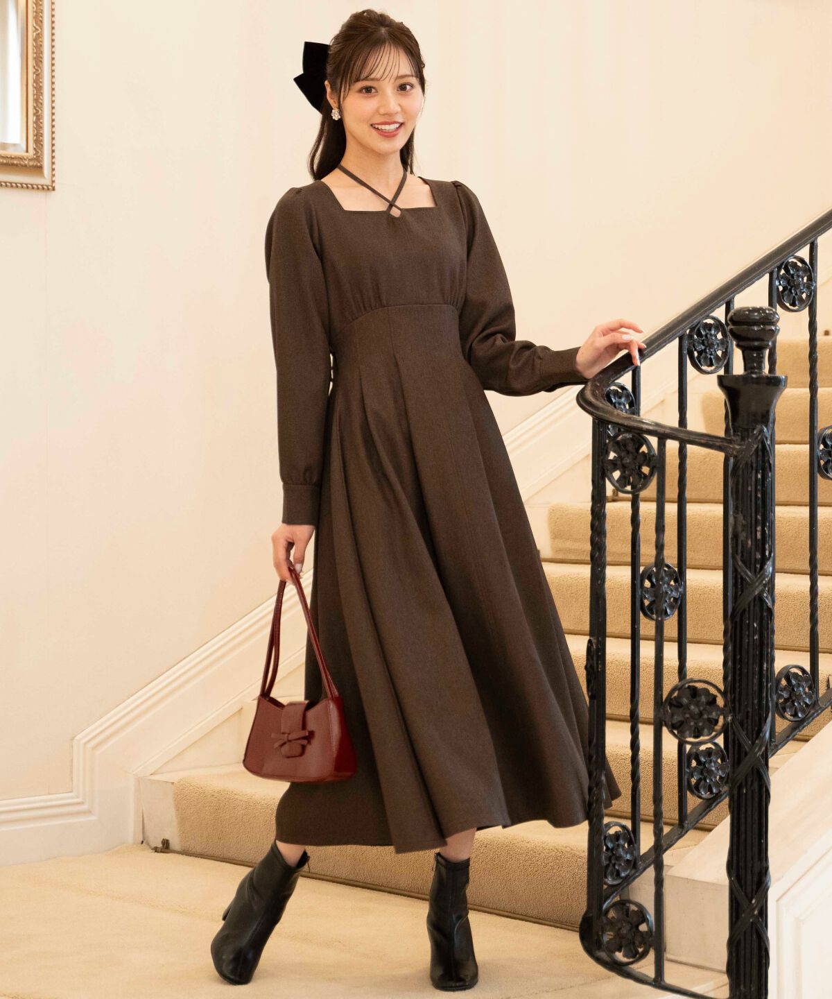 WILLSELECTION「クロスネックフレアワンピース」|ワンピース|