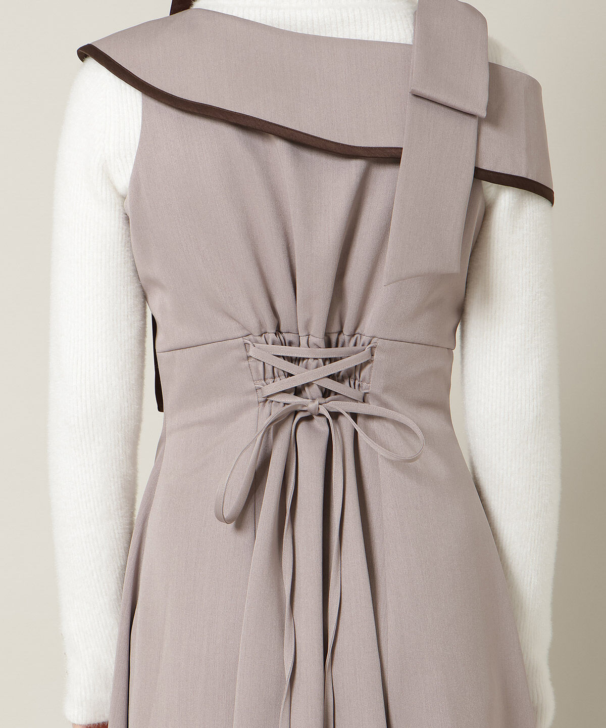 WILLSELECTION「アシンメトリーリボンショルダーワンピース」|ワンピース|