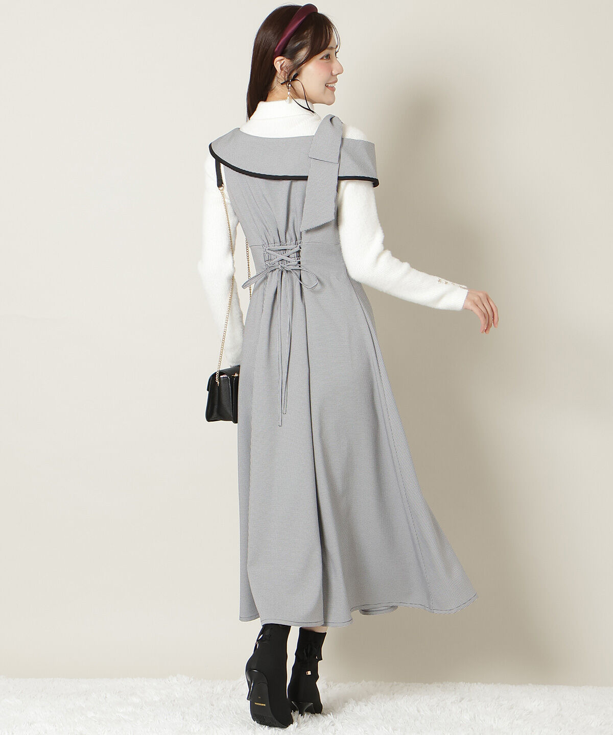 WILLSELECTION「アシンメトリーリボンショルダーワンピース」|ワンピース|