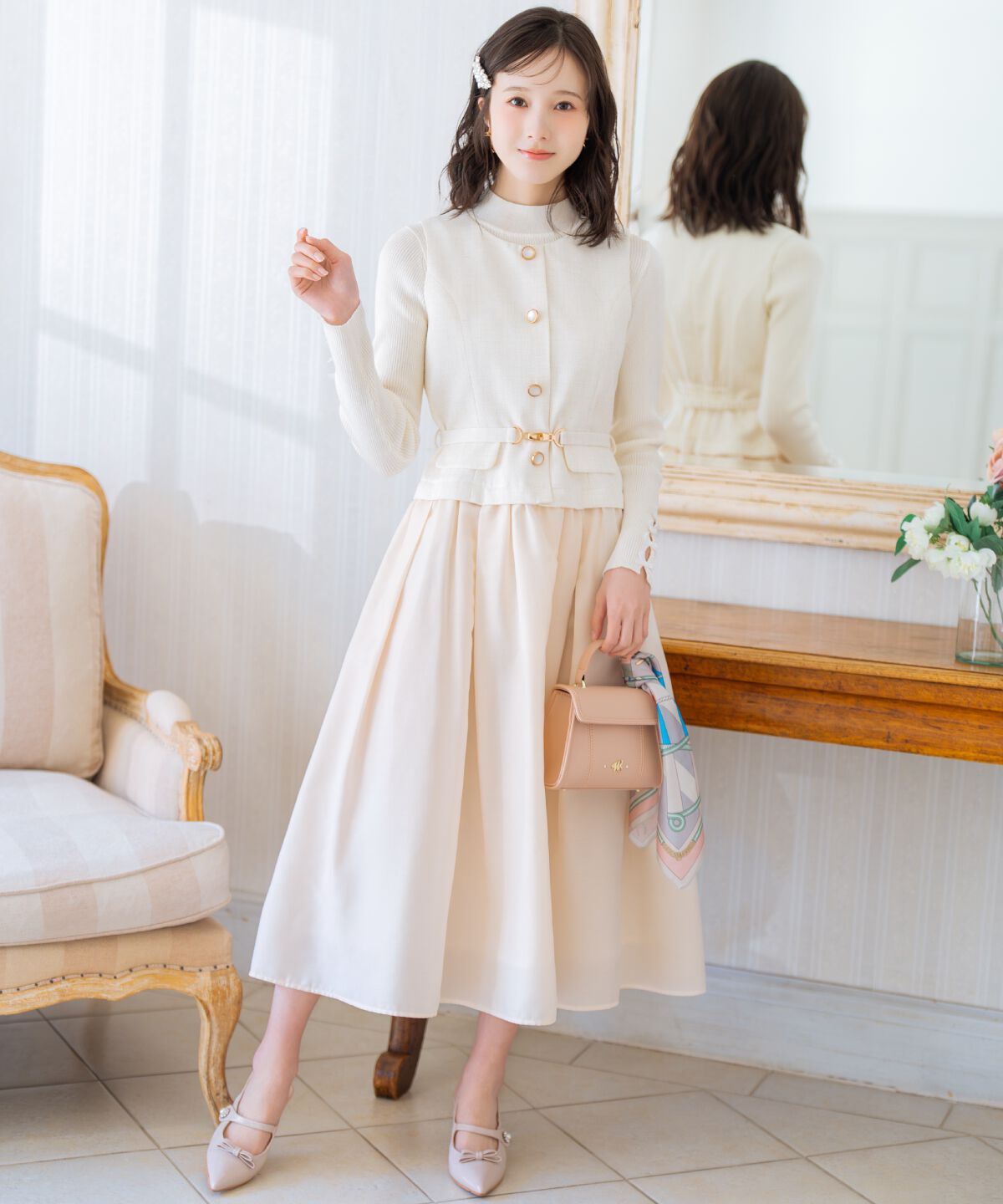 WILLSELECTION「袖リボンラメリブニット」|ニット・セーター|