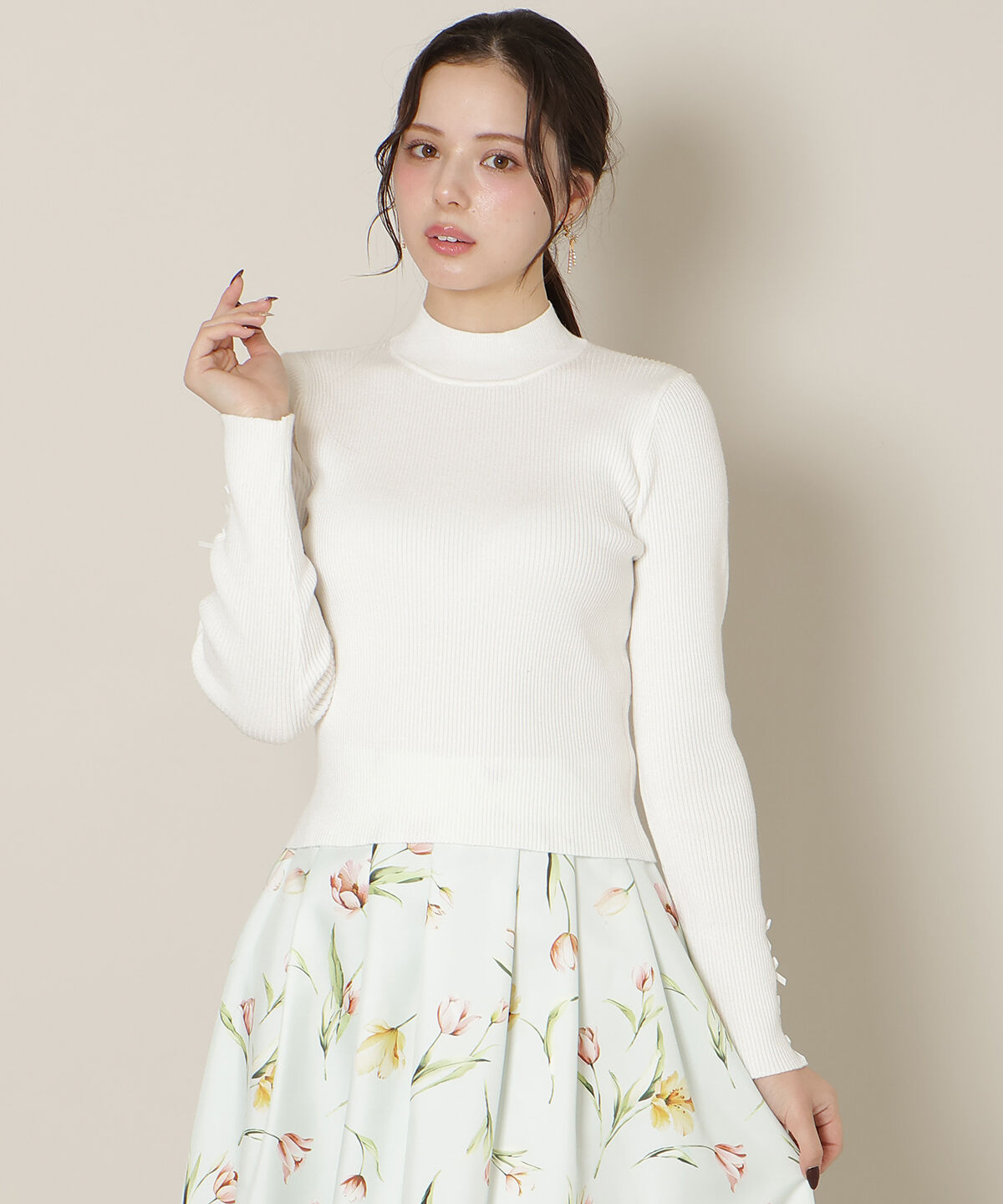 WILLSELECTION「袖リボンラメリブニット」|ニット・セーター|