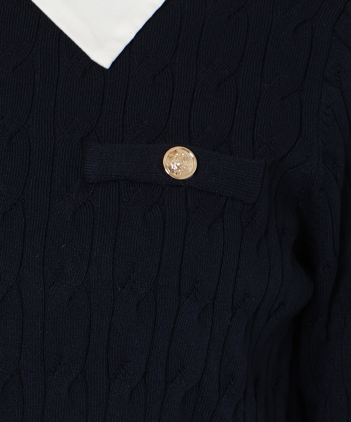 WILLSELECTION「リボンカフスドッキングケーブルニット」|ニット・セーター|