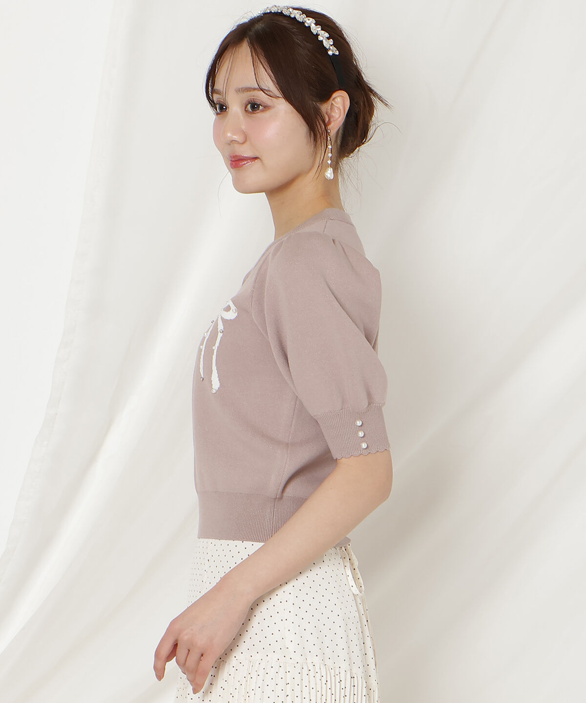 WILLSELECTION「リボンジャガードパフニット」|ニット・セーター|