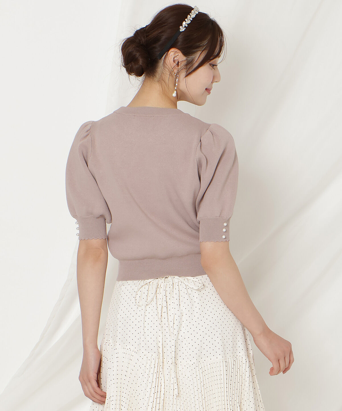 WILLSELECTION「リボンジャガードパフニット」|ニット・セーター|