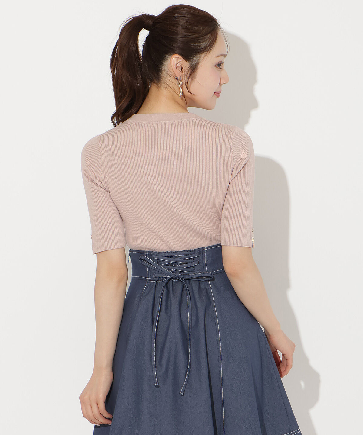 WILLSELECTION「袖口リボンリブニット」|ニット・セーター|