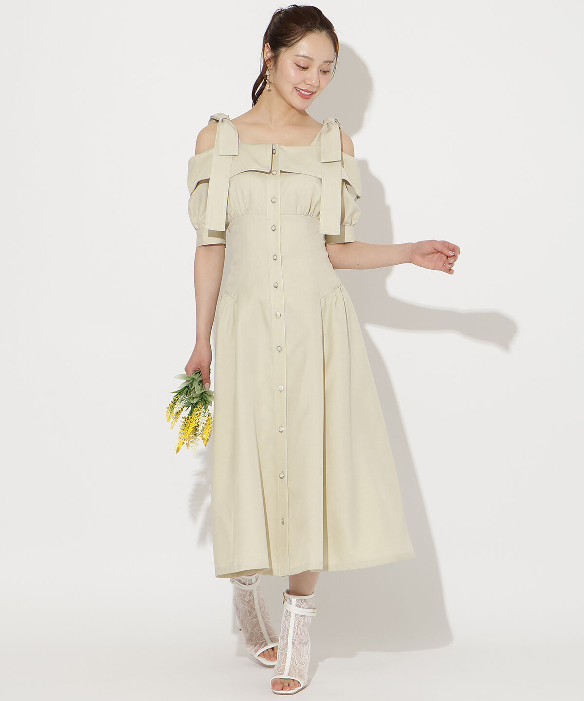 WILLSELECTION「リボンオフショルワンピース」|ワンピース|ミント