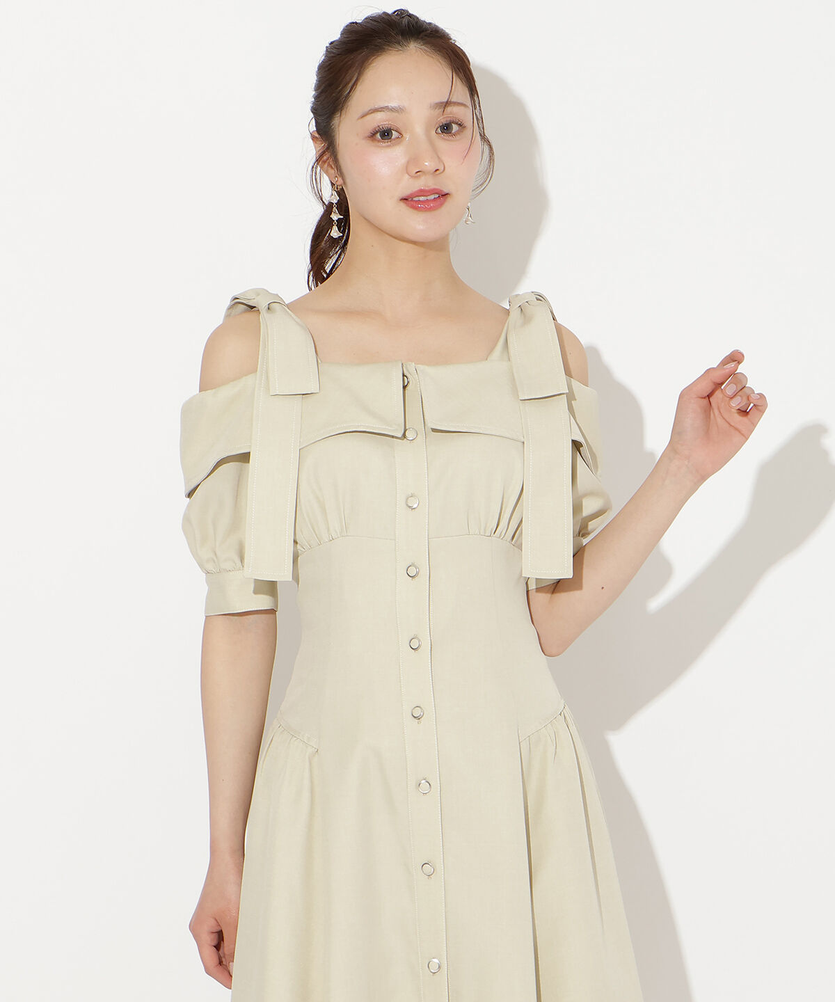 WILLSELECTION「リボンオフショルワンピース」|ワンピース|