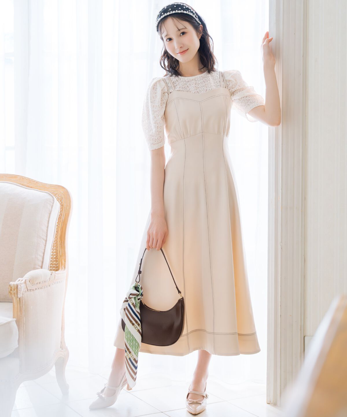 WILLSELECTION「ステッチデザインフレアキャミワンピース」|ワンピース|