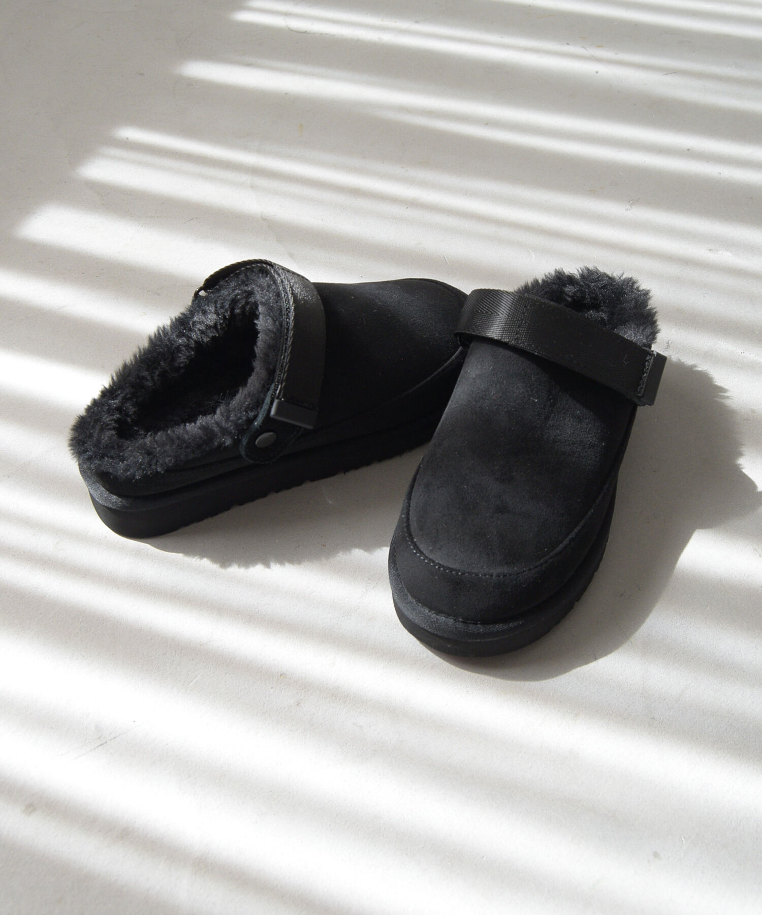 ORiental TRaffic「【 厚底 ・ 軽量 】 ムートン ベルト サンダル /55302 もこもこ 暖かい 防寒」|モカシン|