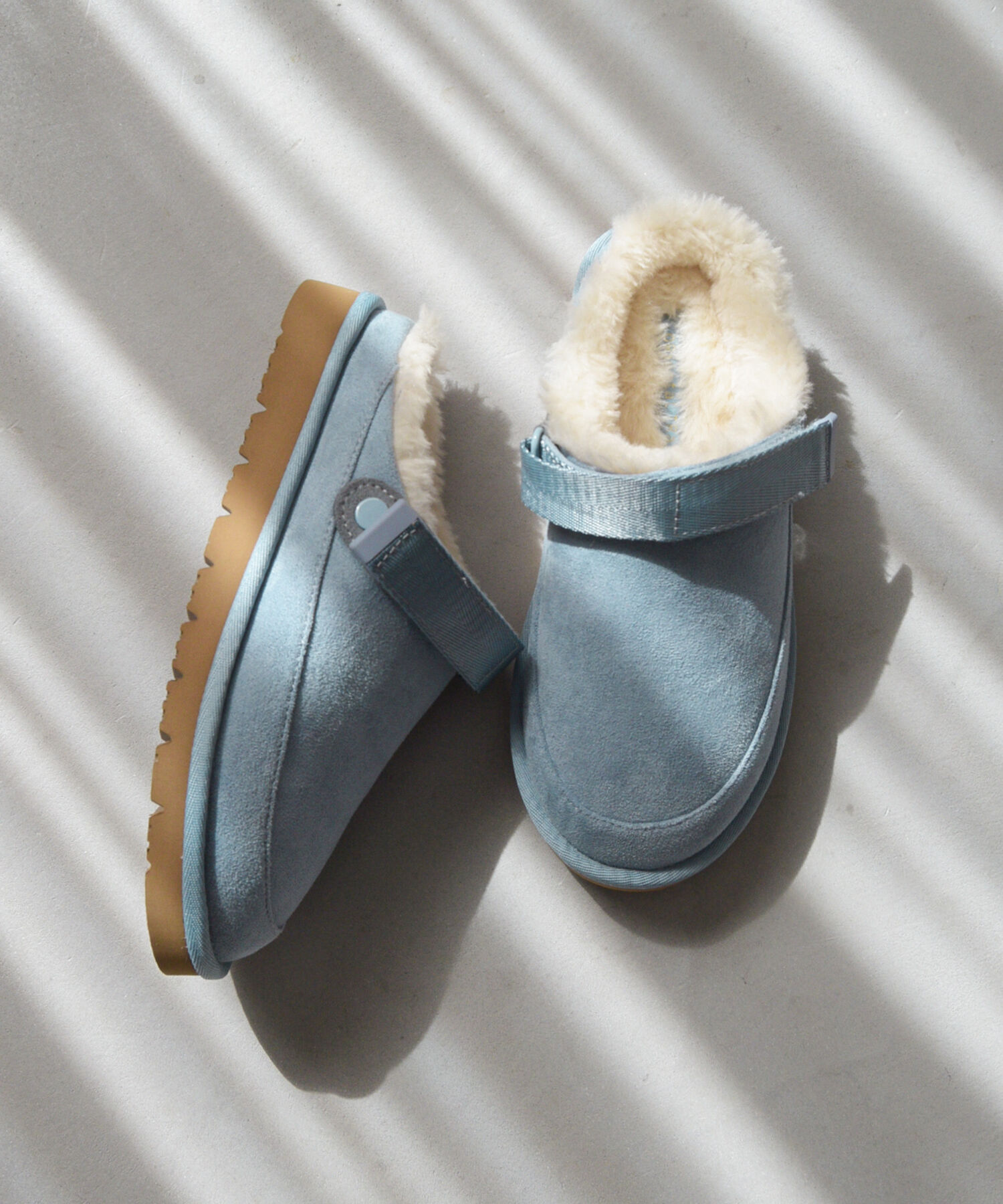 ORiental TRaffic「【 厚底 ・ 軽量 】 ムートン ベルト サンダル /55302 もこもこ 暖かい 防寒」|モカシン|