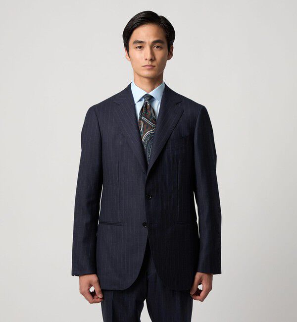 UNITED ARROWS「シャークスキン ストライプ シングル3B  スーツ S‐MODEL ヨコストレッチ・撥水・防しわ」|スーツ|