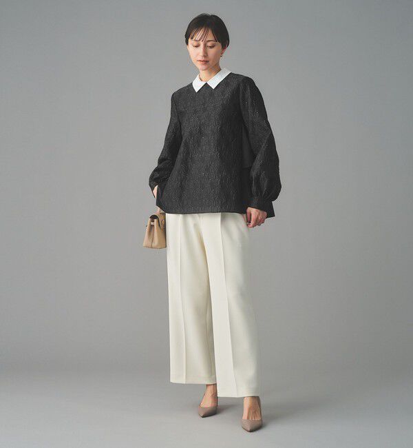 UNITED ARROWS「GISHA 2トーン ジャガード ブラウス」|シャツ・ブラウス|