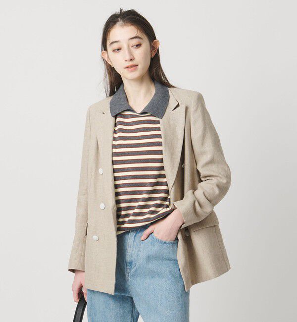 UNITED ARROWS「6ボタン リネン ブレザー ジャケット」|テーラードジャケット|NATURAL