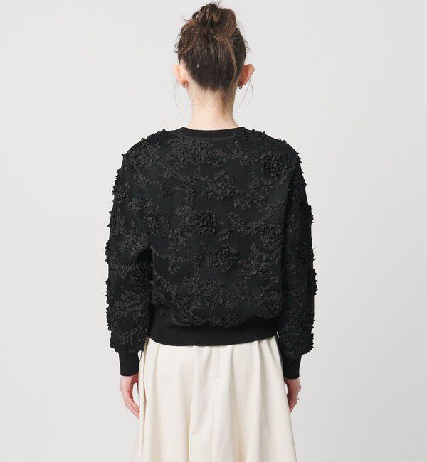 UNITED ARROWS「エンブロイダリーフラワー メッシュ ニット」|ニット・セーター|