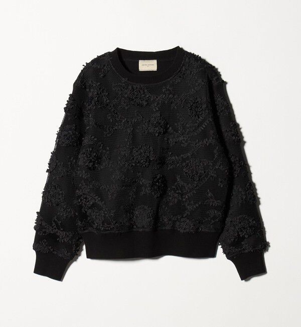 UNITED ARROWS「エンブロイダリーフラワー メッシュ ニット」|ニット・セーター|