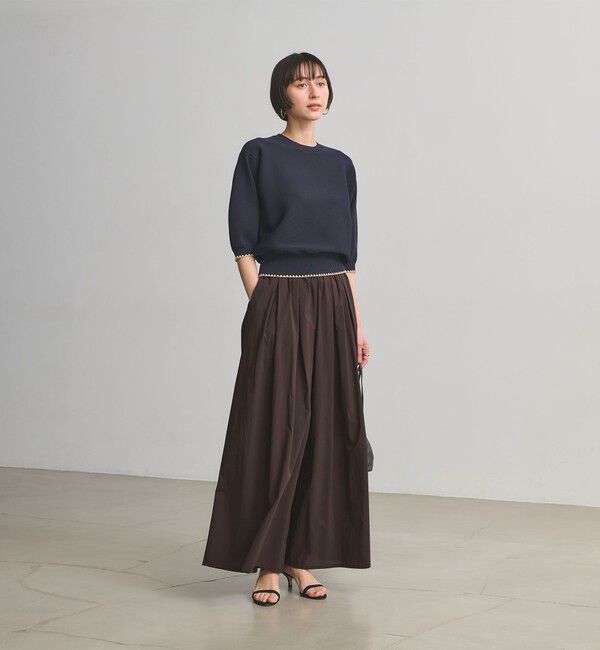 UNITED ARROWS「ギャザー フレア パンツ ‐ウォッシャブル‐」|チノ|