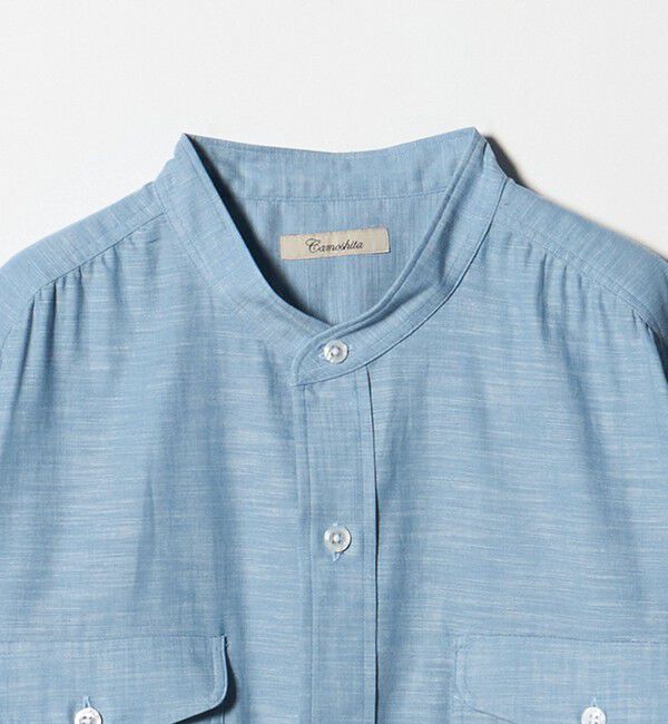 UNITED ARROWS「＜Camoshita＞シャンブレー バンドカラー シャツ」|シャツ・ブラウス|