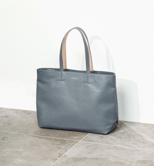 UNITED ARROWS green label relaxing「シボ レザーライク ジップ トート バッグ」|トートバッグ|DK.GRAY