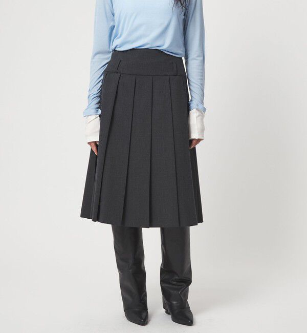 EMMEL REFINES「＜EMMEL REFINES＞EM プリーツ ミディアム スカート」|スカート|DK.GRAY