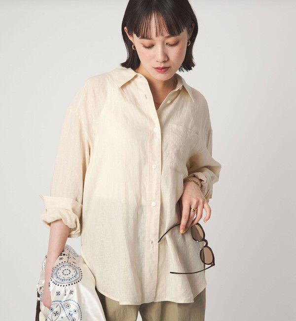 UNITED ARROWS green label relaxing「【結論シリーズ】リネン2WAYシャツ［size SHORTあり］」|シャツ・ブラウス|