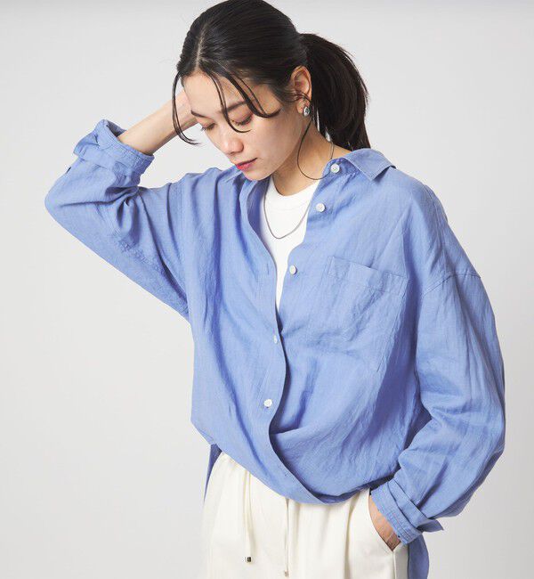 UNITED ARROWS green label relaxing「【結論シリーズ】リネン2WAYシャツ［size SHORTあり］」|シャツ・ブラウス|