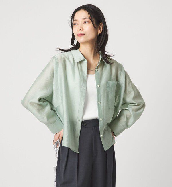 UNITED ARROWS green label relaxing「エアリー シアー ロングスリーブ シャツ ウォッシャブル 接触冷感」|シャツ・ブラウス|