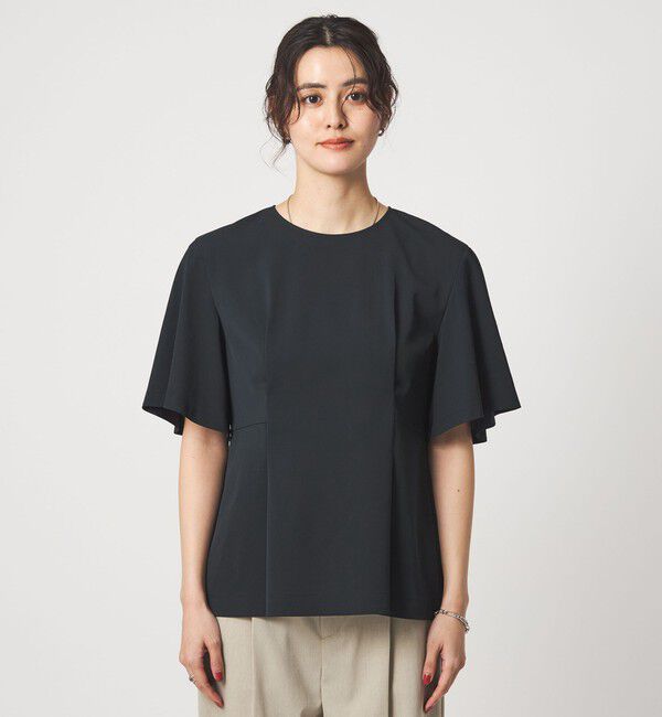 UNITED ARROWS green label relaxing「［size SHORTあり］サラフール タック ブラウス ストレッチ 接触冷感 UVカット」|シャツ・ブラウス|