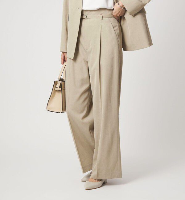 UNITED ARROWS green label relaxing「［size SHORT/TALLあり］サラフール ワイド パンツ ストレッチ 接触冷感 UVカット」|スラックス|