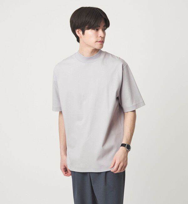 UNITED ARROWS green label relaxing「オーガニックコットン ポンチ モックネック Tシャツ -接触冷感-」|Tシャツ・カットソー|LT.GRAY