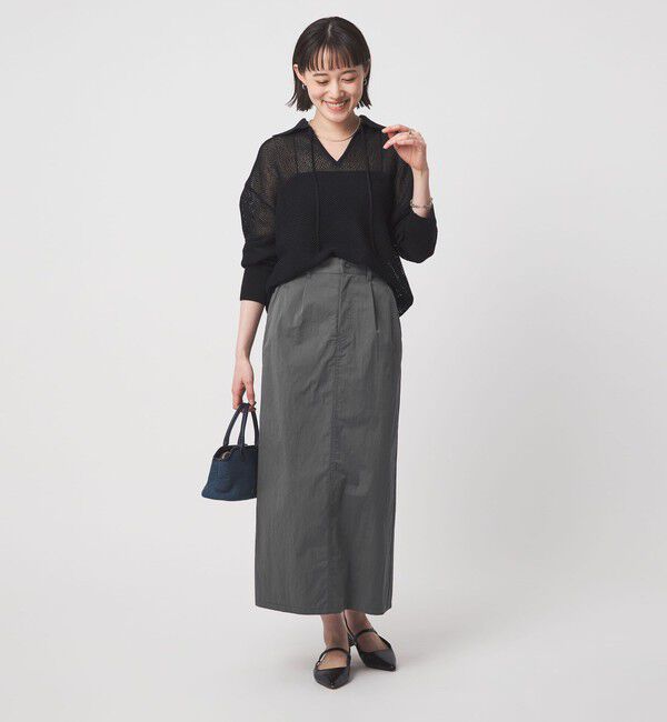 UNITED ARROWS green label relaxing「グロッシー スカート」|フレア|