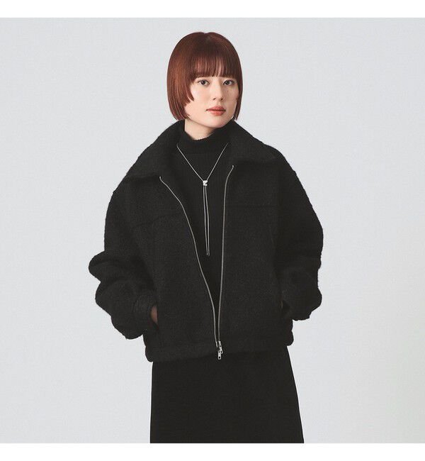 Ray BEAMS 「ループ シャギー ジップ ブルゾン」|ブルゾン・スタジャン|BLACK