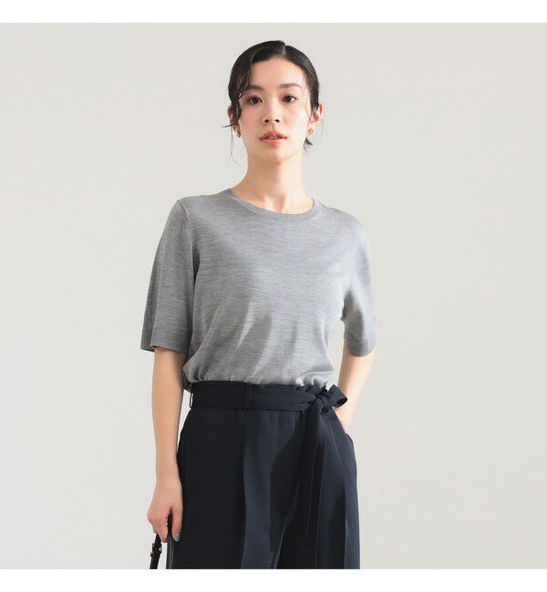 Demi-Luxe BEAMS 「シルク ハーフスリーブ プルオーバー」|ニット・セーター|