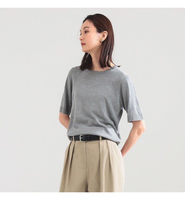 Demi-Luxe BEAMS 「シルク ハーフスリーブ プルオーバー」|ニット・セーター|