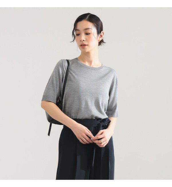 Demi-Luxe BEAMS 「シルク ハーフスリーブ プルオーバー」|ニット・セーター|