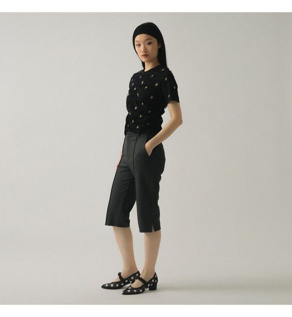 Ray BEAMS 「フラワー 刺繍 シャーリング Tシャツ」|Tシャツ・カットソー|