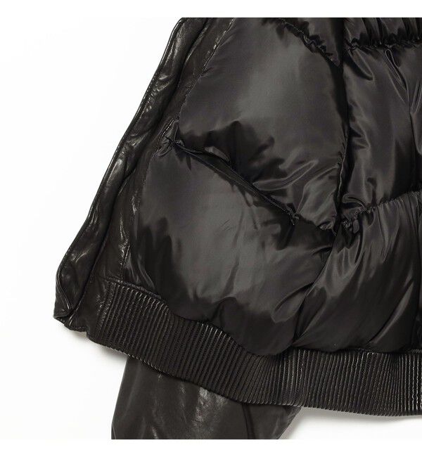 BEAMS「ワイドショートフィット G-1 シープレザー ダウンジャケット」|ブルゾン・スタジャン|