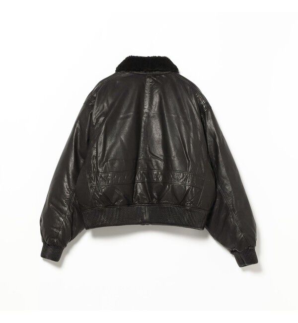 BEAMS「ワイドショートフィット G-1 シープレザー ダウンジャケット」|ブルゾン・スタジャン|