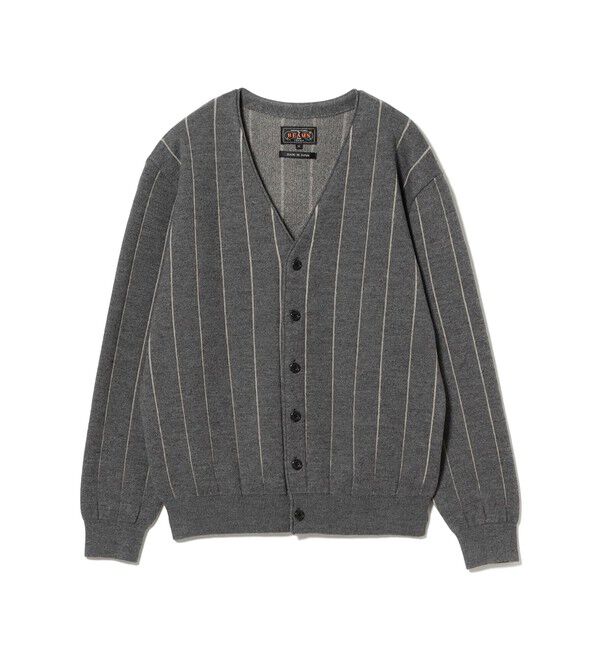 BEAMS PLUS「Banker Stripe Cardigan」|ニット・セーター|GREY